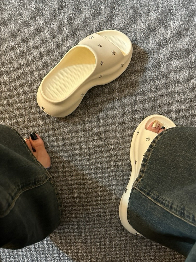 Star Platform Slide Sandals – Soft & Stylish Summer Shoes