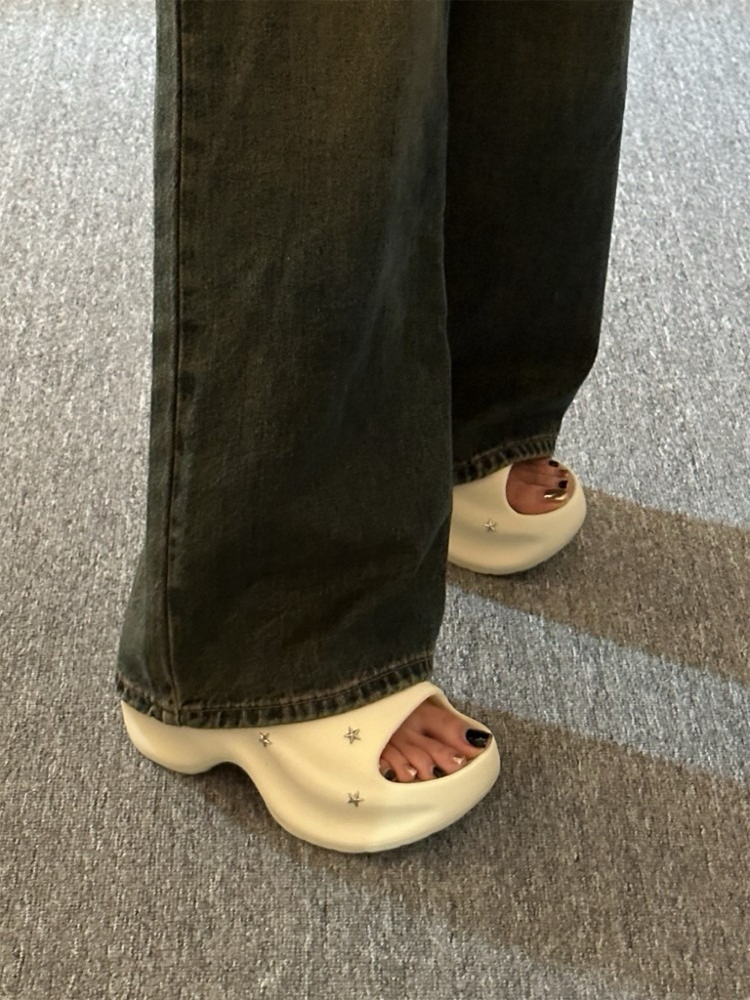 Star Platform Slide Sandals – Soft & Stylish Summer Shoes