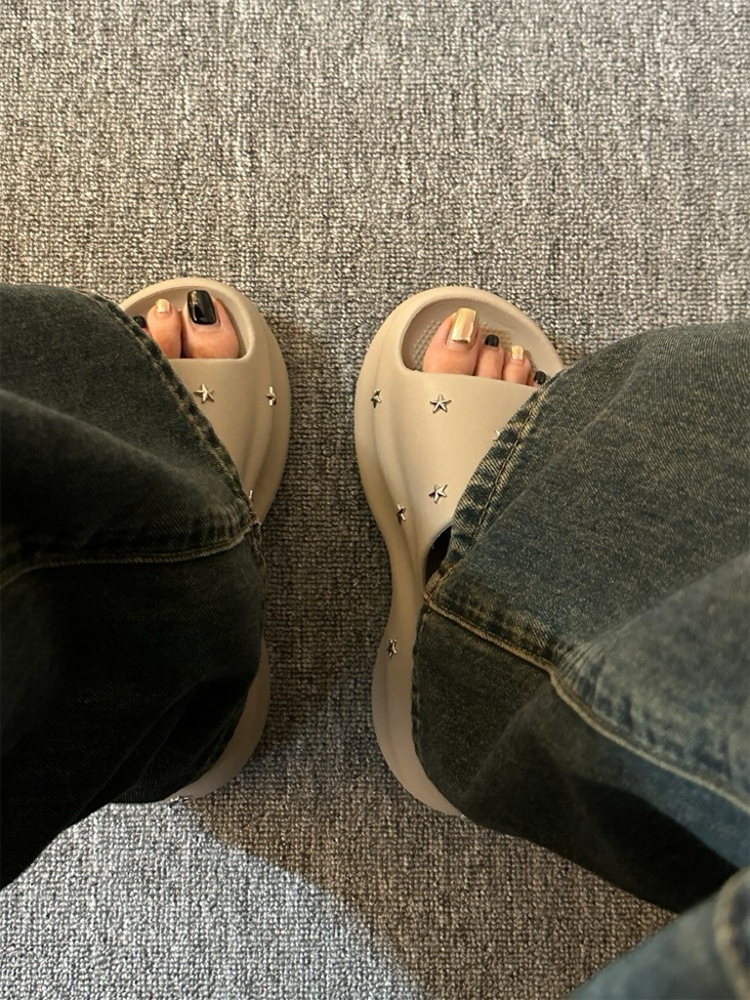 Star Platform Slide Sandals – Soft & Stylish Summer Shoes