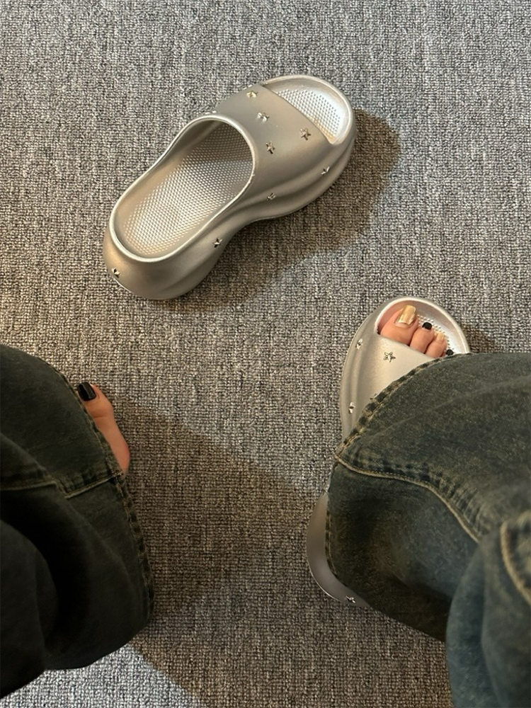 Star Platform Slide Sandals – Soft & Stylish Summer Shoes