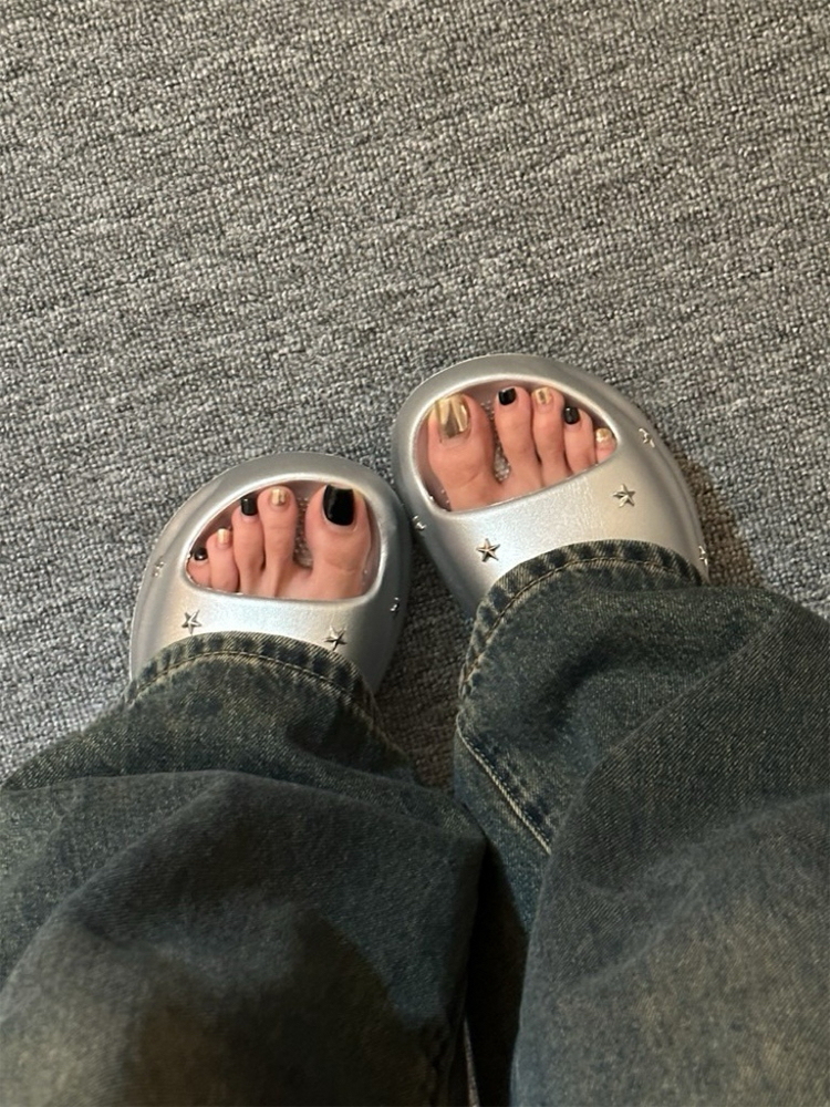 Star Platform Slide Sandals – Soft & Stylish Summer Shoes