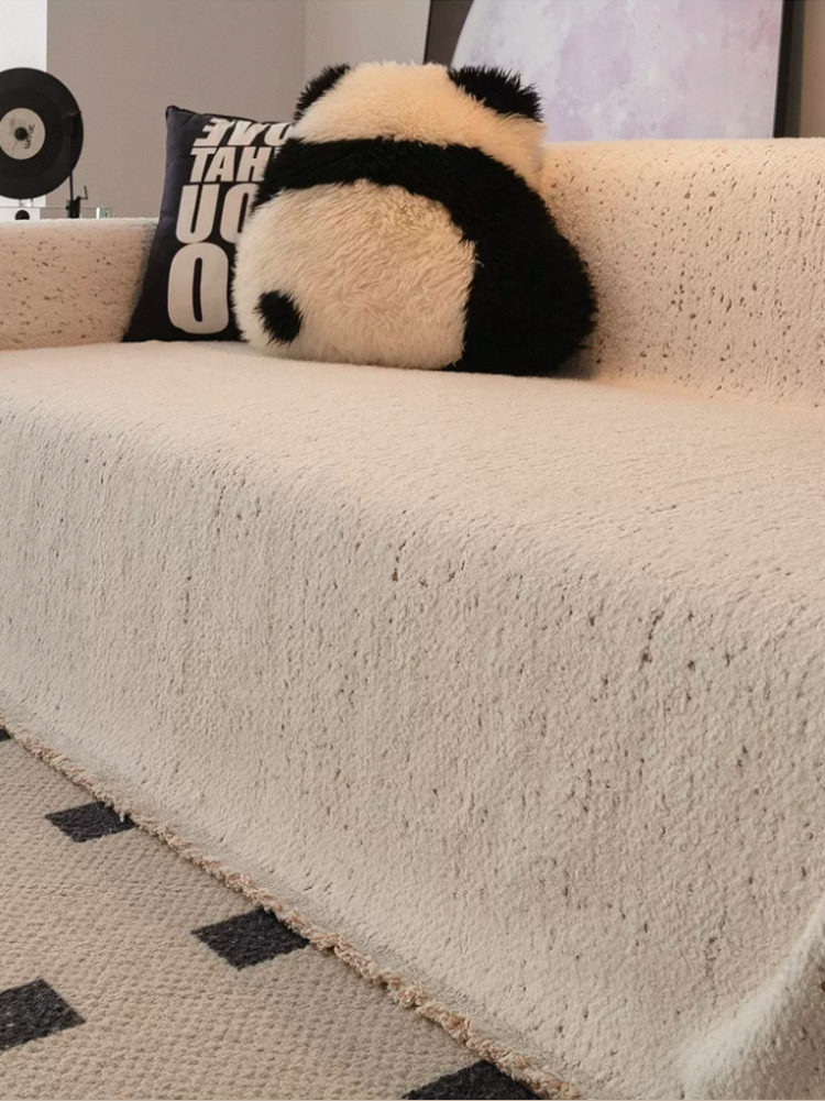 Waterproof Plush Sofa Cover Anti Scratch Winter