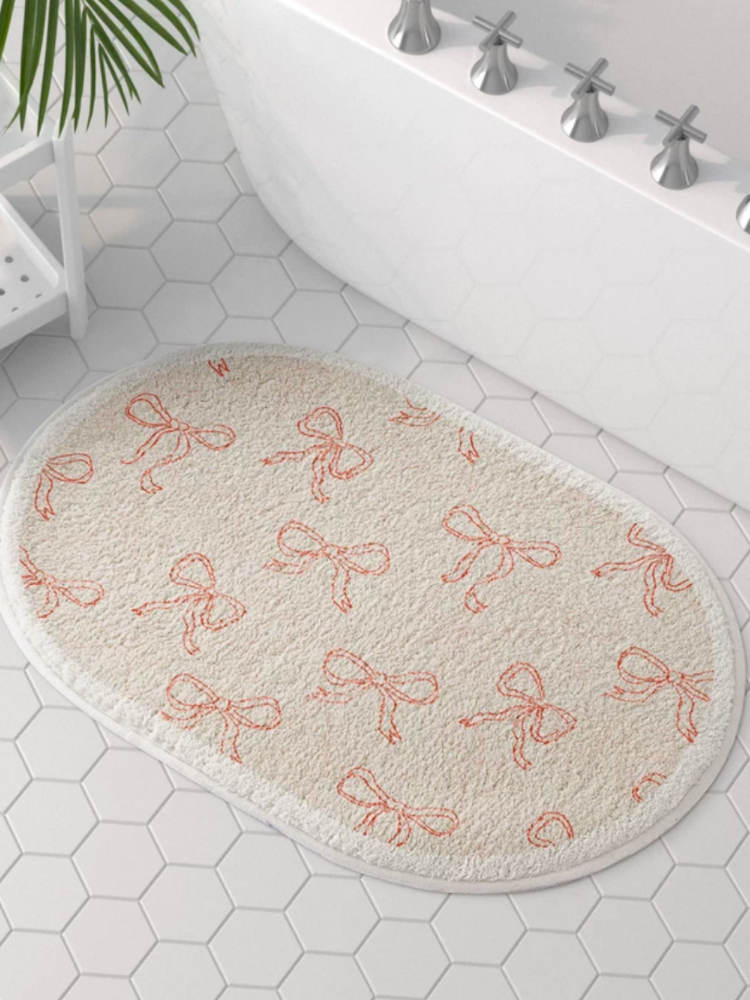 Cute Bow Thick Luxury Oval Rug
