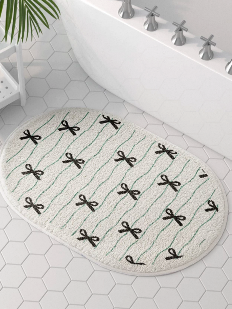 Cute Bow Thick Luxury Oval Rug