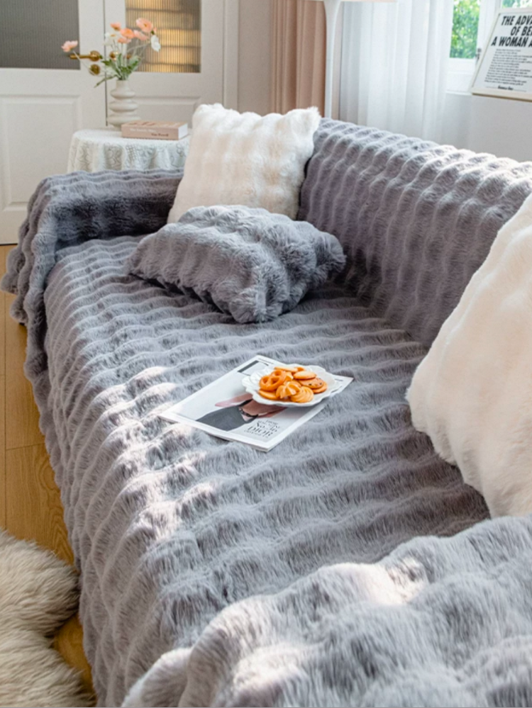 Cute Plush One Piece Sofa Cover