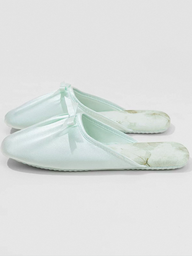 Luxury Printed Closed-Toe House Slippers Soft Sole Non Slip Quiet