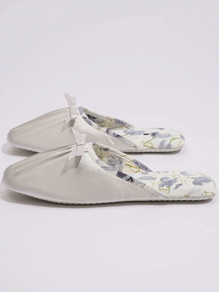 Luxury Printed Closed-Toe House Slippers Soft Sole Non Slip Quiet