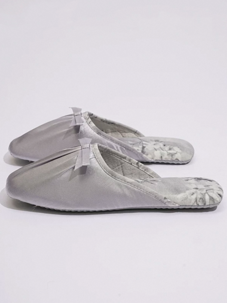 Luxury Printed Closed-Toe House Slippers Soft Sole Non Slip Quiet