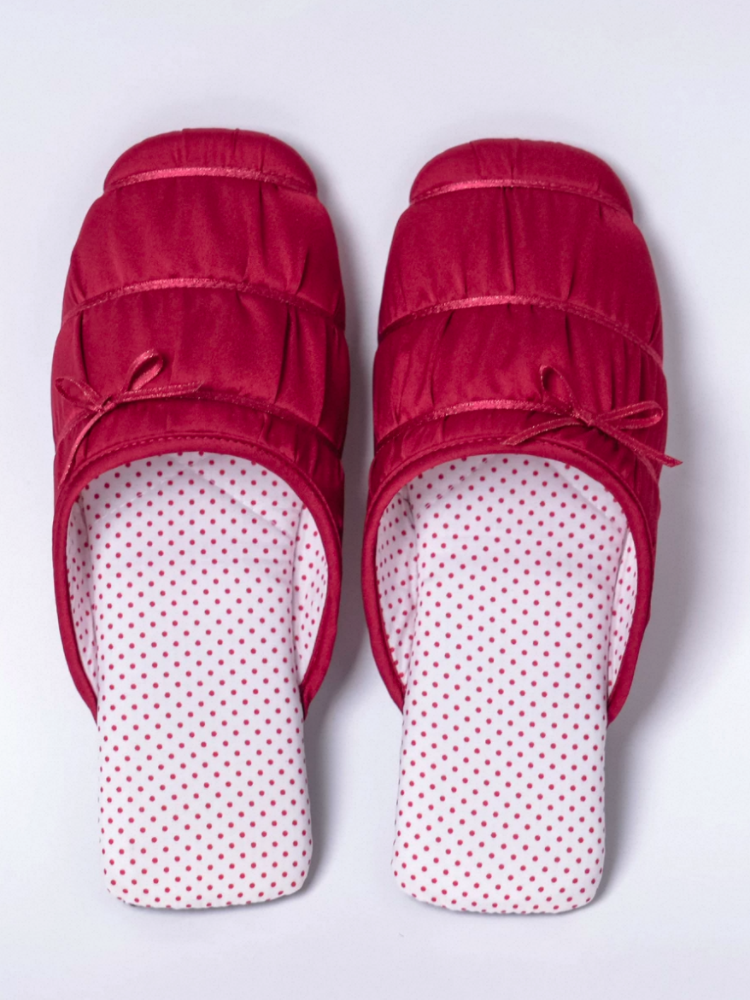 Cotton Embroidered House Slippers Breathable Flat Non Slip Quiet Indoor