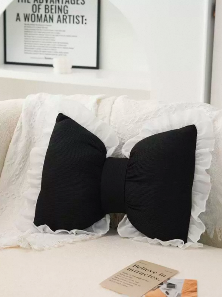 Cute Bow Throw Pillow Soft Decorative Pillow for Sofa