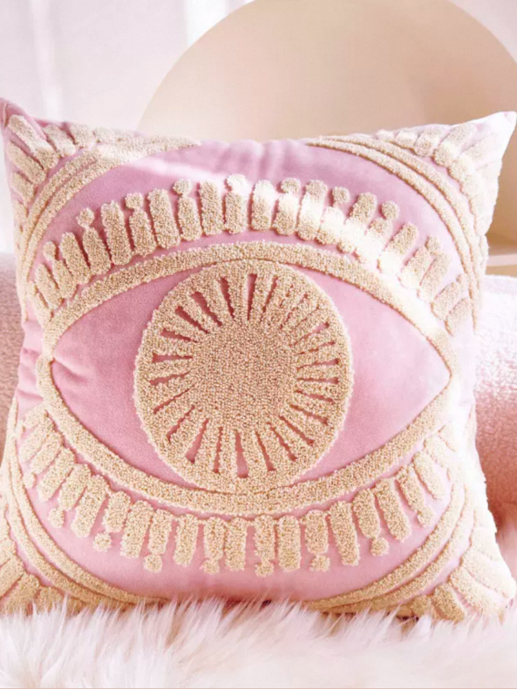 Velvet French Flower Decorative Pillow Cute Accent Cushion