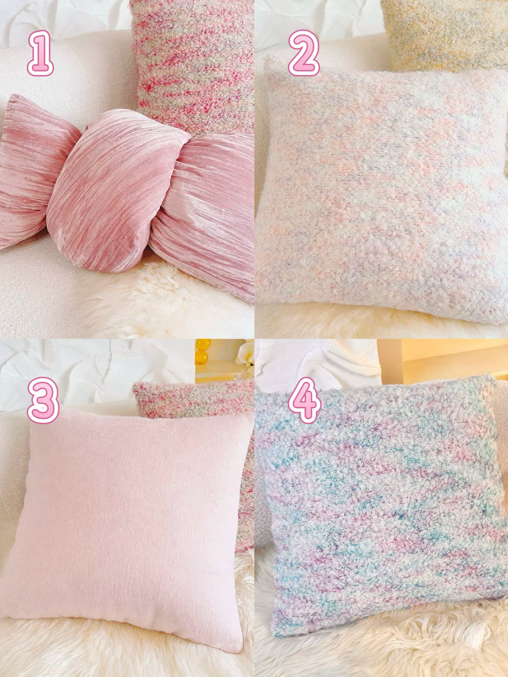 Pink French Romantic Decorative Pillow for Living Room Bedroom