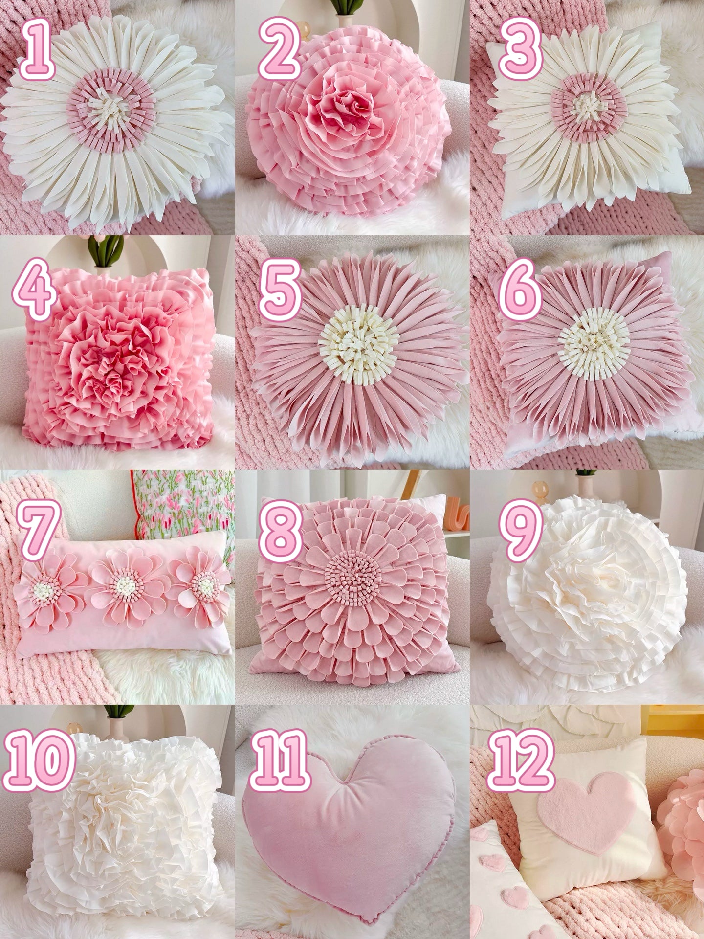 French Pink Velvet Decorative Pillow Cute Accent Cushion