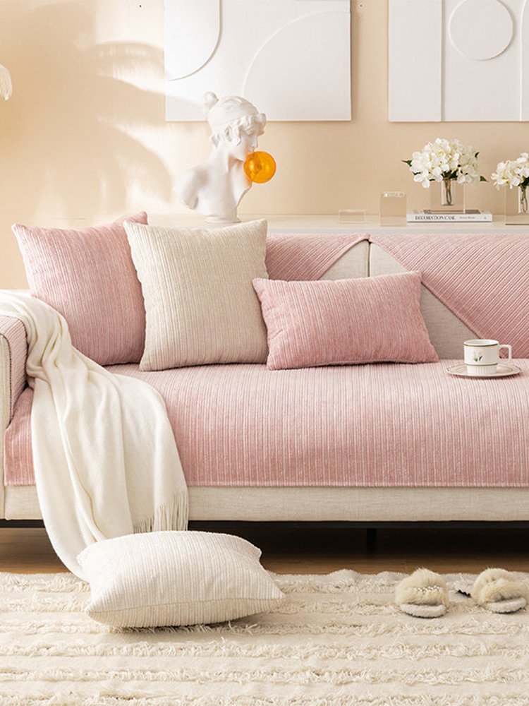 Solid Color Luxury Chenille Throw Pillow Cushion