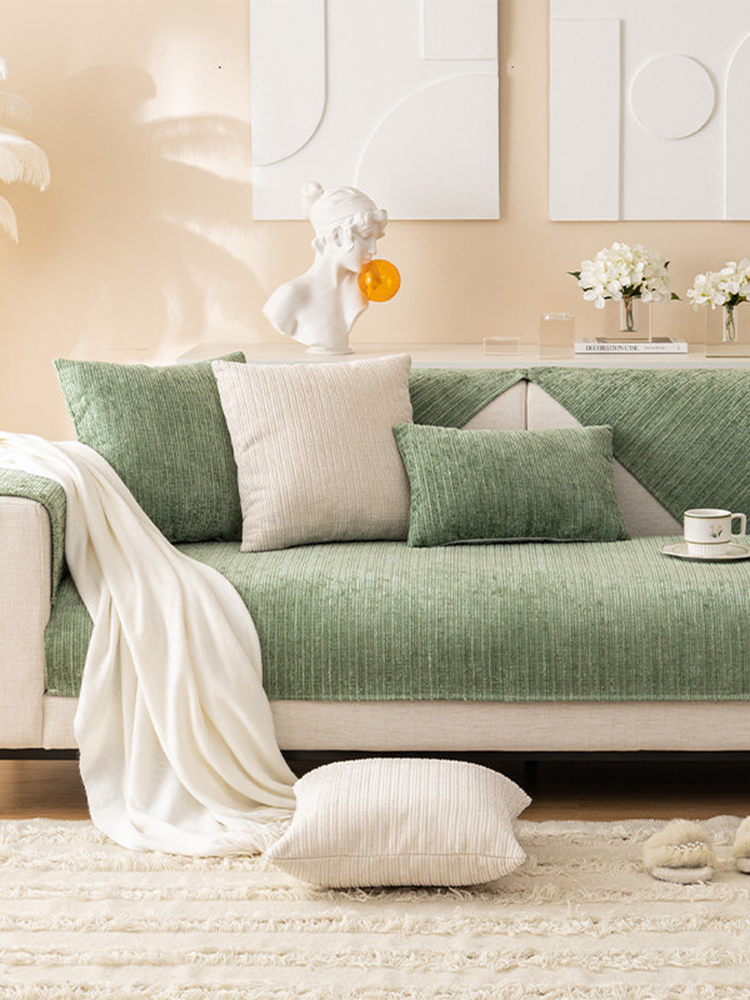 Solid Color Luxury Chenille Throw Pillow Cushion