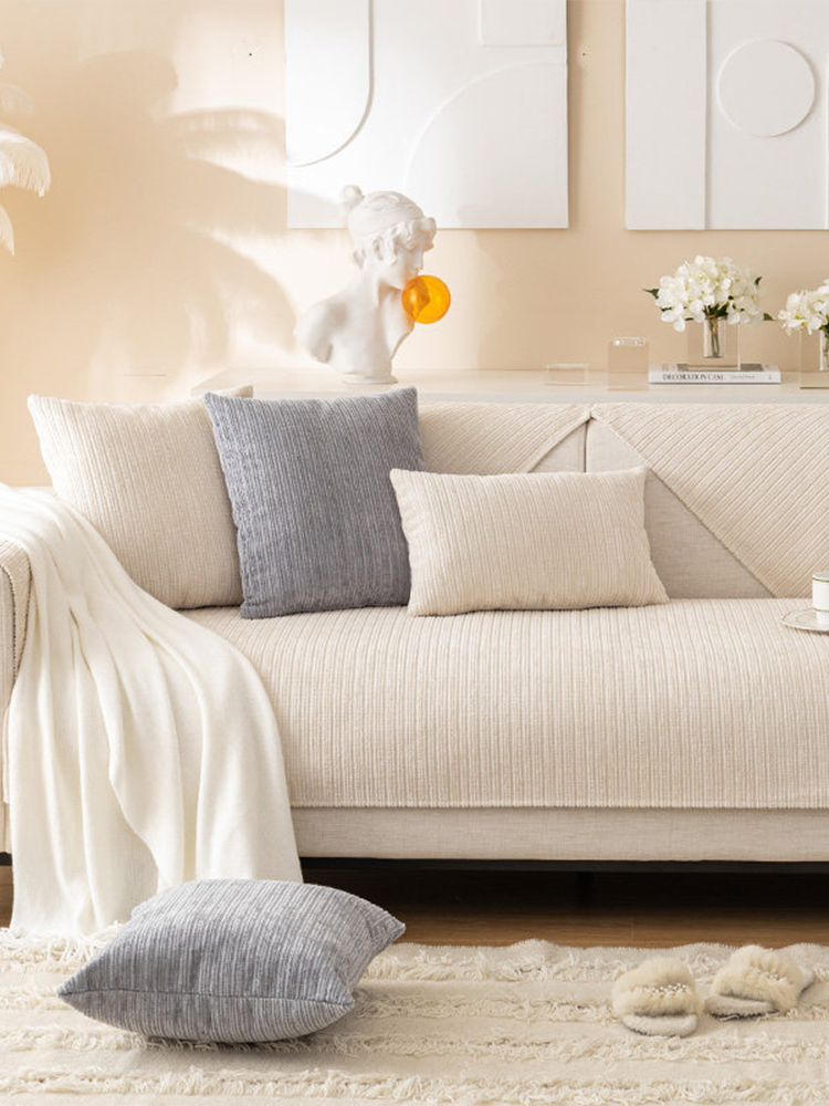 Solid Color Luxury Chenille Throw Pillow Cushion