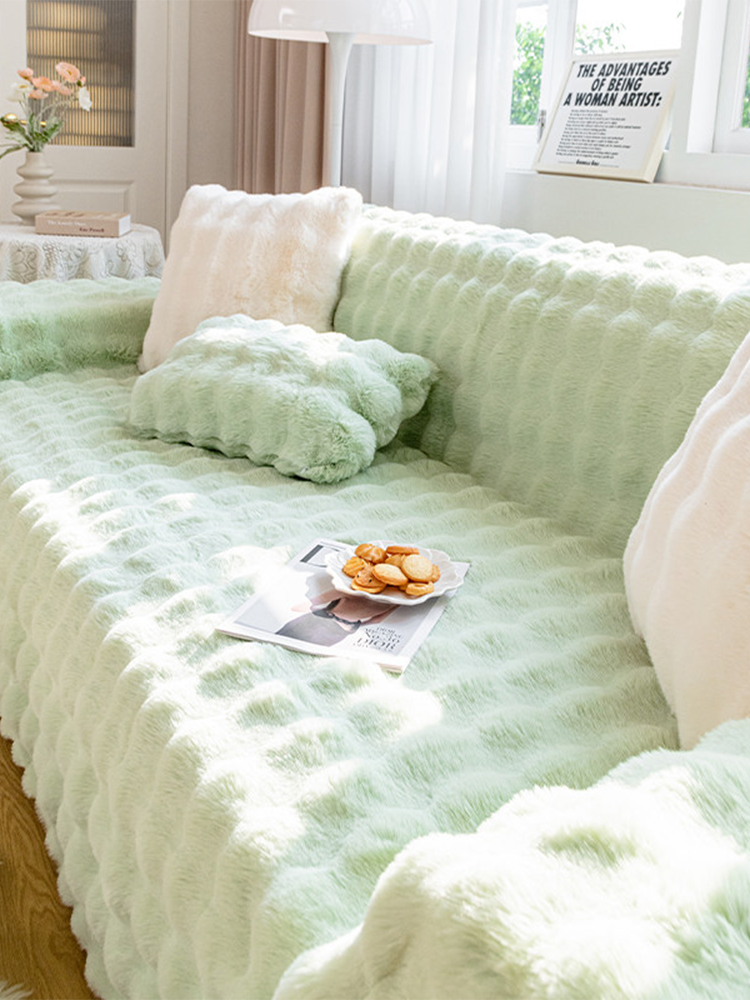 Cute Plush One Piece Sofa Cover