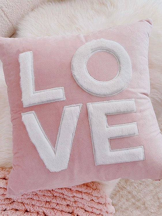 Velvet French Flower Decorative Pillow Cute Accent Cushion
