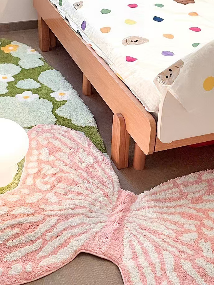 Luxury Butterfly Thick Accent Rugs Irregular Shape