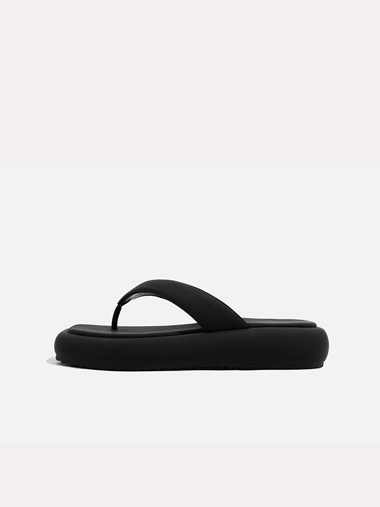 Genuine Leather Platform Flip-Flops – Summer Beach Slides