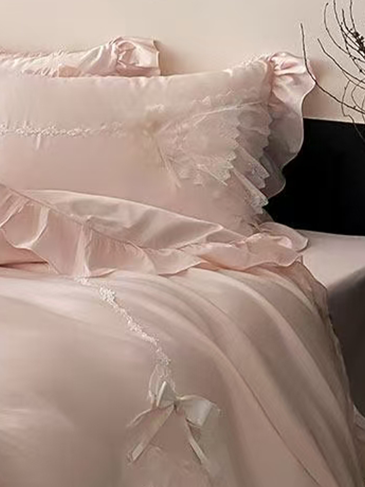 French Sweet Cotton Bedding Set Princess Flat Sheet