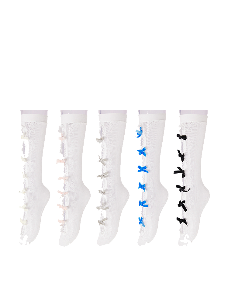 Lace Bow Ruffle Crew Socks – Balletcore Lolita Style