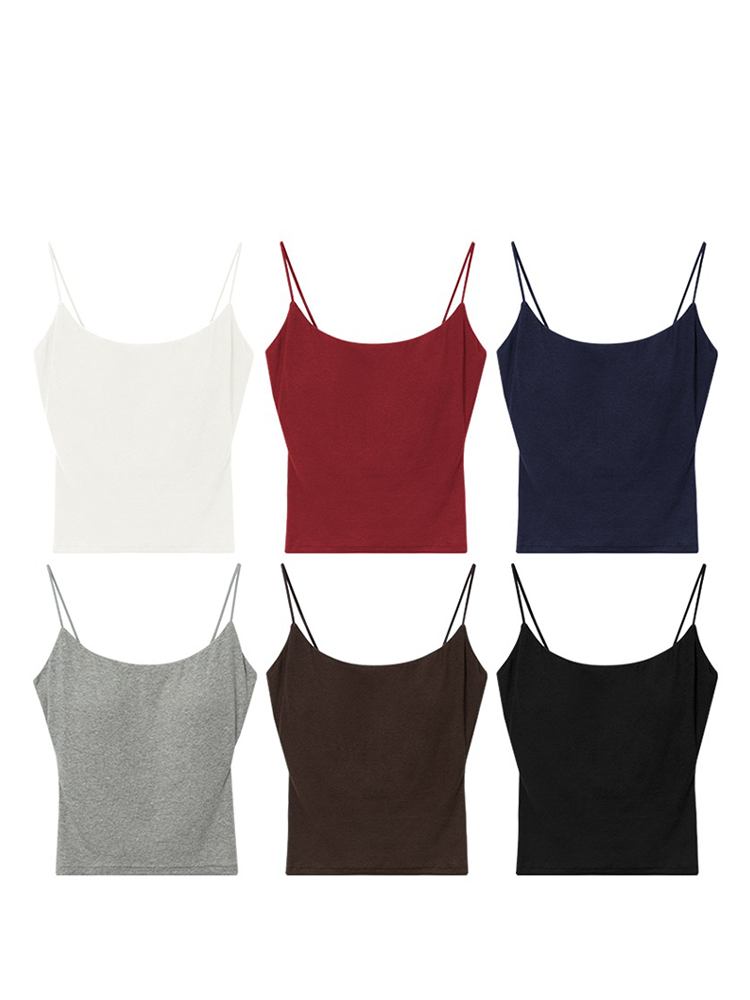 White Padded Camisole Tank Top – Bra Integrated