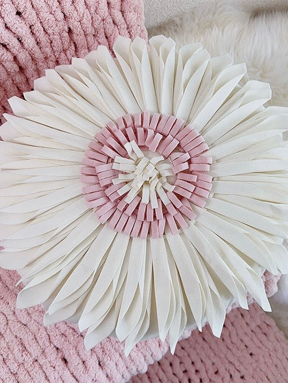 French Pink Velvet Decorative Pillow Cute Accent Cushion