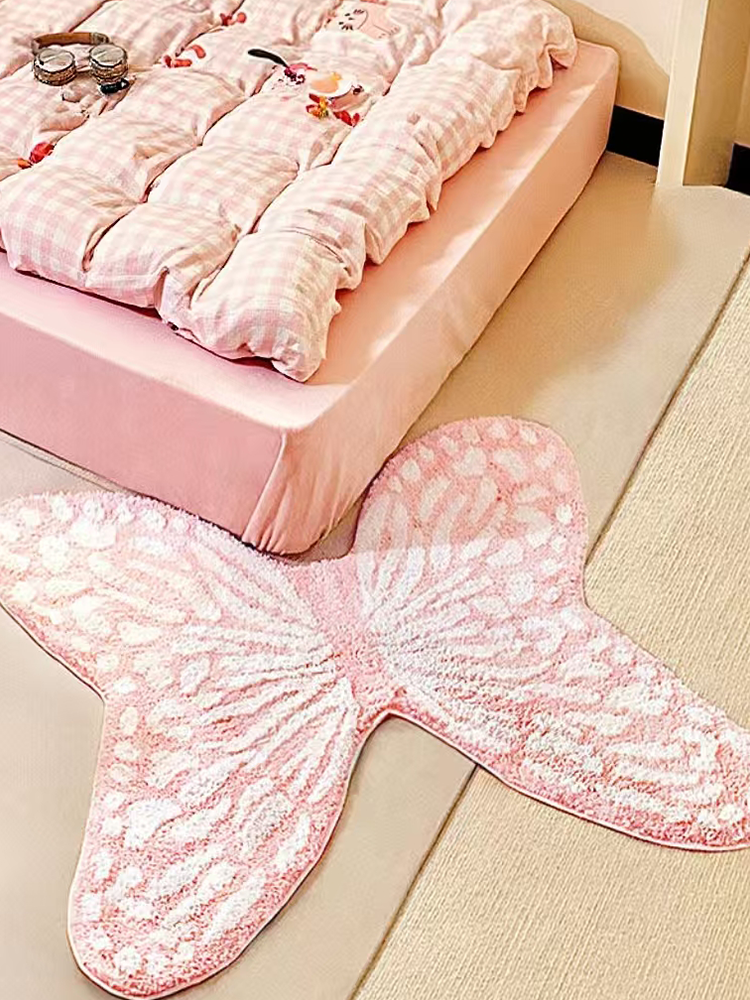 Luxury Butterfly Thick Accent Rugs Irregular Shape