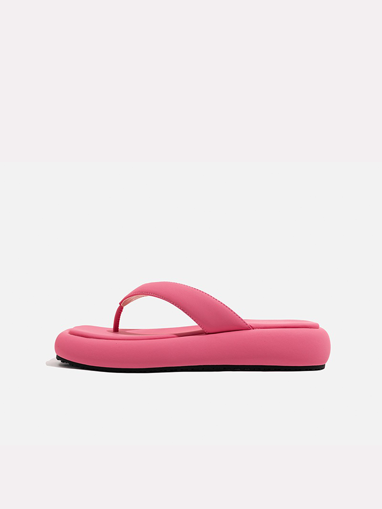 Genuine Leather Platform Flip-Flops – Summer Beach Slides