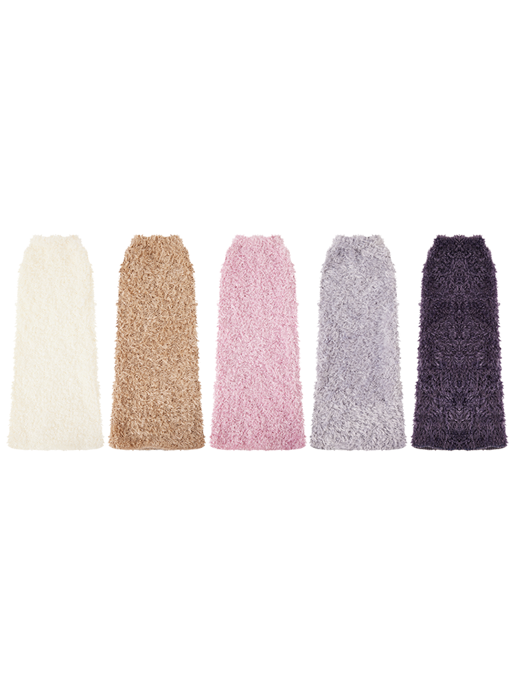 Fuzzy Flared Leg Warmer Socks Y2K - Yangma