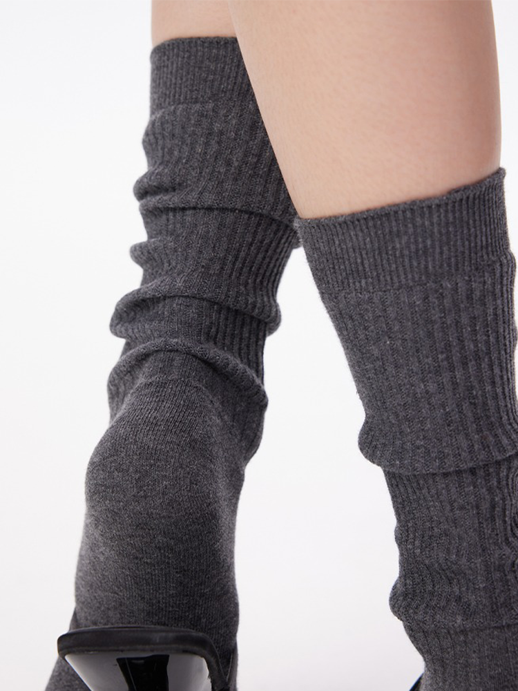 Knit Neutral Women‘s Socks Stripe Texture Mid-Length Ankle - Yangma