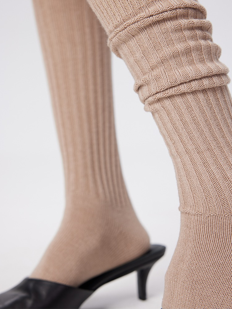 Office Lady Stripe Knee High Cotton Socks for Women - Yangma