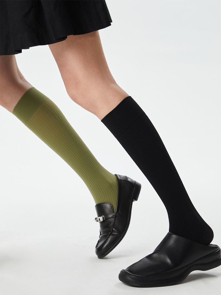 Office Lady Stripe Soft Tight Knee High Stocking for Women - Yangma