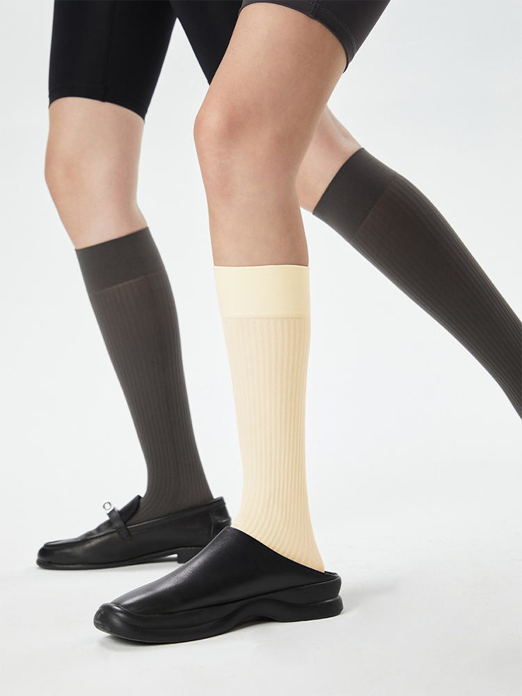 Office Lady Stripe Soft Tight Knee High Stocking for Women - Yangma