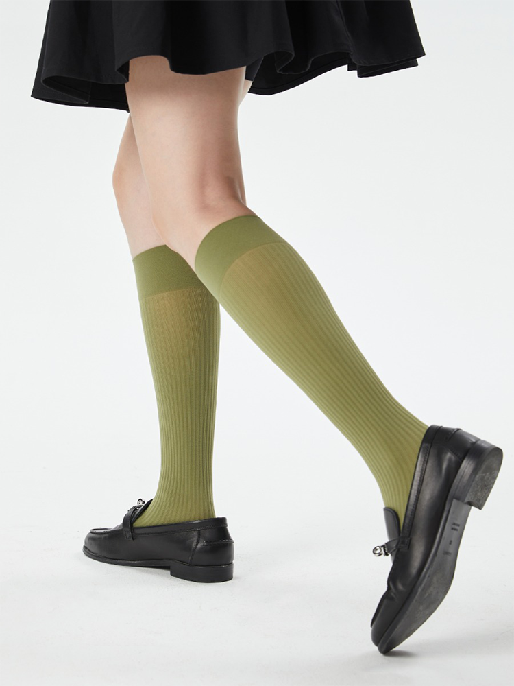 Office Lady Stripe Soft Tight Knee High Stocking for Women - Yangma