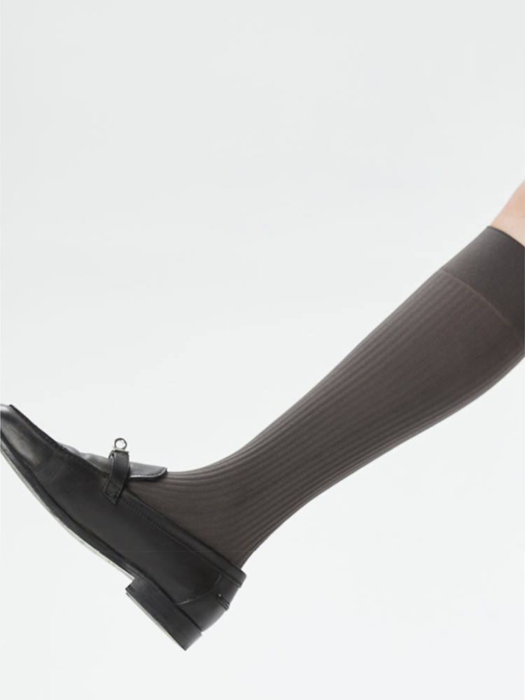 Office Lady Stripe Soft Tight Knee High Stocking for Women - Yangma