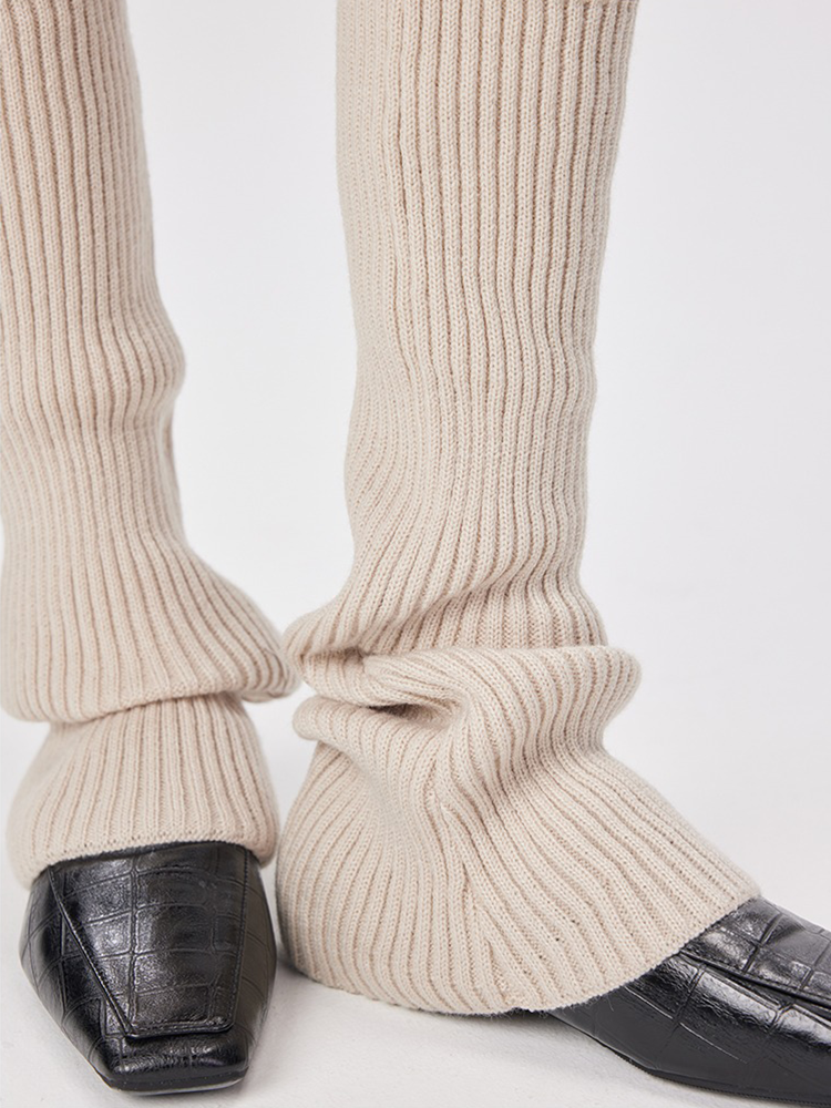 Retro Preppy Chic Ballet Leg Warmers Lady's Ankle Ribbed Knitted Socks - Yangma
