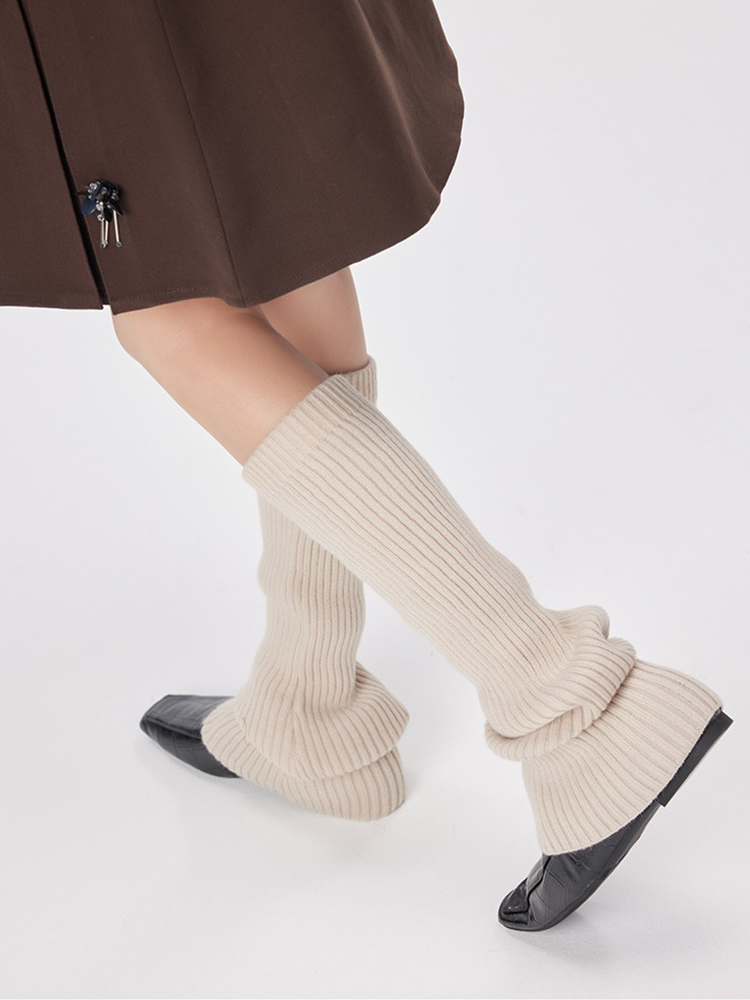 Retro Preppy Chic Ballet Leg Warmers Lady's Ankle Ribbed Knitted Socks - Yangma