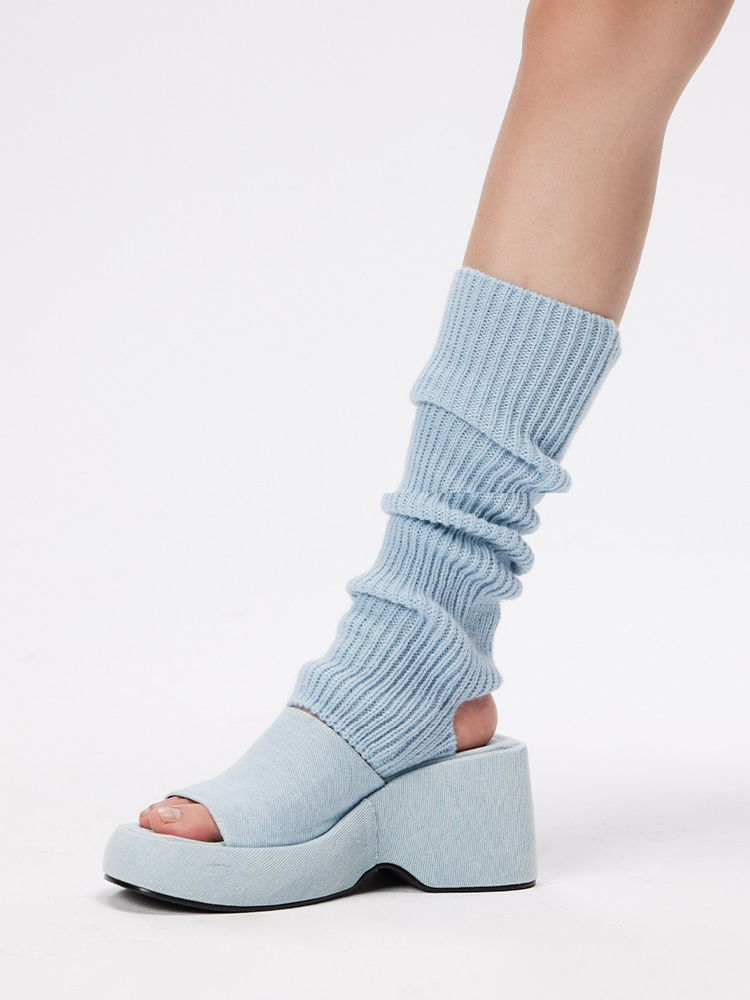 Yoga Ballet Dance Leg Warmers Retro Preppy Chic Ribbed Knitted - Yangma