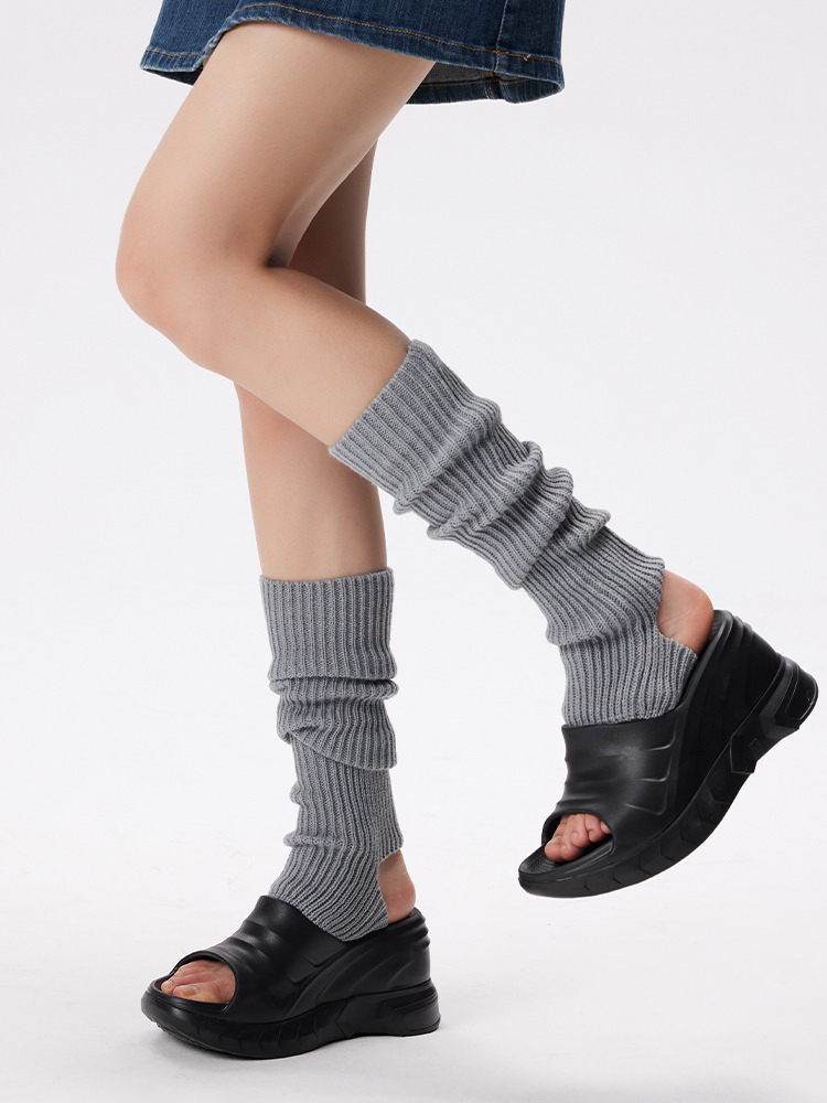 Yoga Ballet Dance Leg Warmers Retro Preppy Chic Ribbed Knitted - Yangma