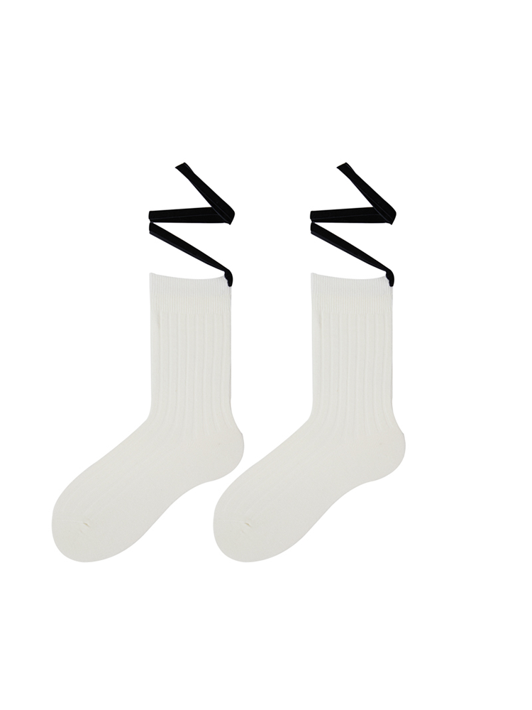 Ballet Cross Socks Lace-Up Bandage Stocking for Women Cotton - Yangma