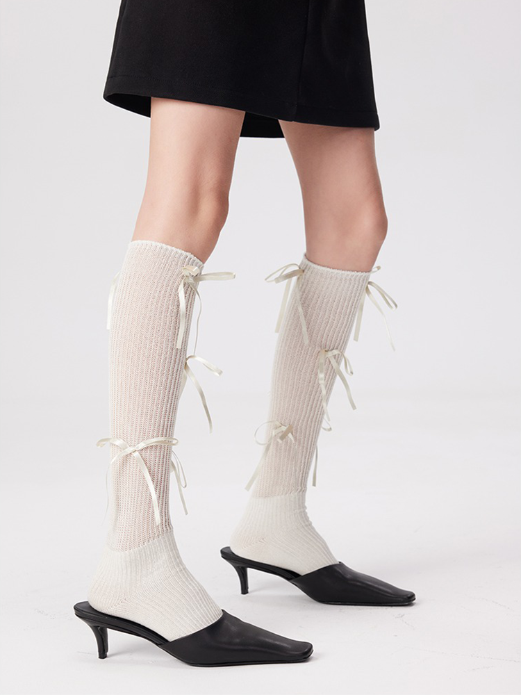 Bowknot Glitter Ankle Socks Lady Bright Retro Sox Piles - Yangma