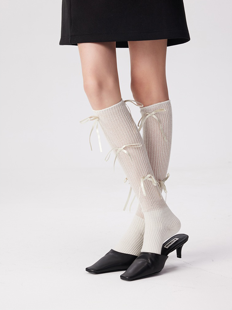 Bowknot Glitter Ankle Socks Lady Bright Retro Sox Piles - Yangma