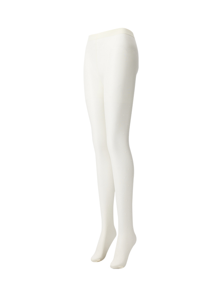 Dots Womens Sheer Black White Patterned Pantyhose Stockings - Yangma