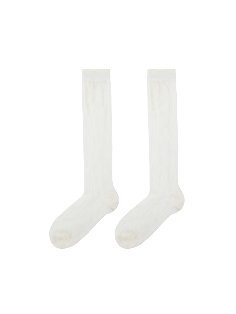 Lady's Mesh Knee High Stocking Mcool Mary Cotton Trouser Socks - Yangma