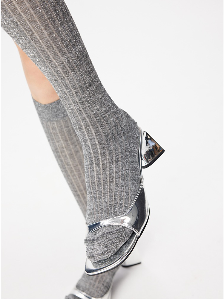 Office Lady Stripe Knee High Stocking for Women Cotton Socks - Yangma