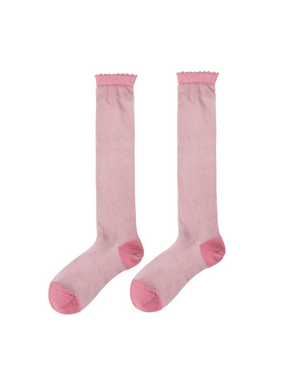 Sheer Glitter Knee High Stocking for Women Nylon Trouser Socks - Yangma