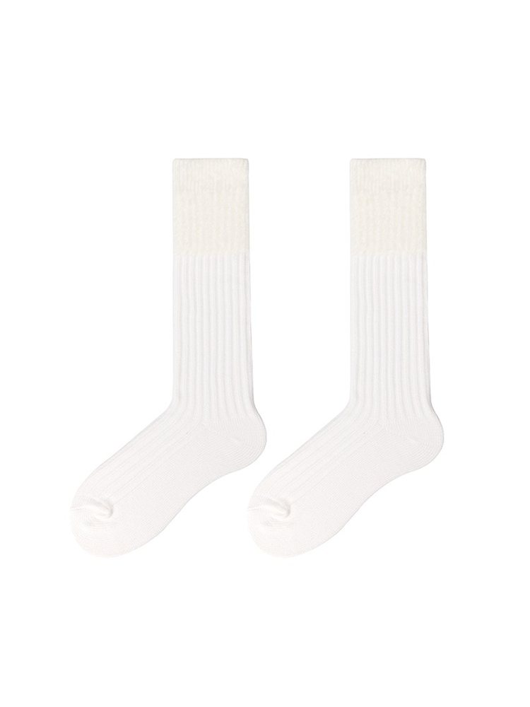 Stripe Furryy Soft Tight Knee High Women's Socks - Yangma