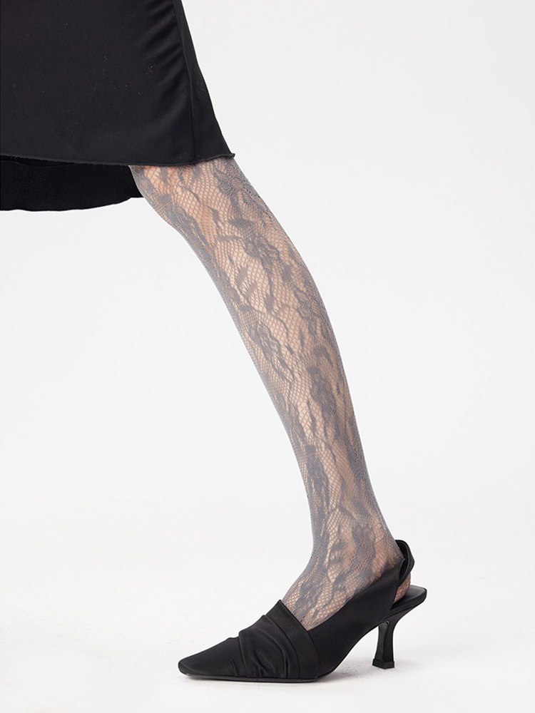 Women Patterned Fishnet Tights Black Lace Net Stockings Pantyhose - Yangma